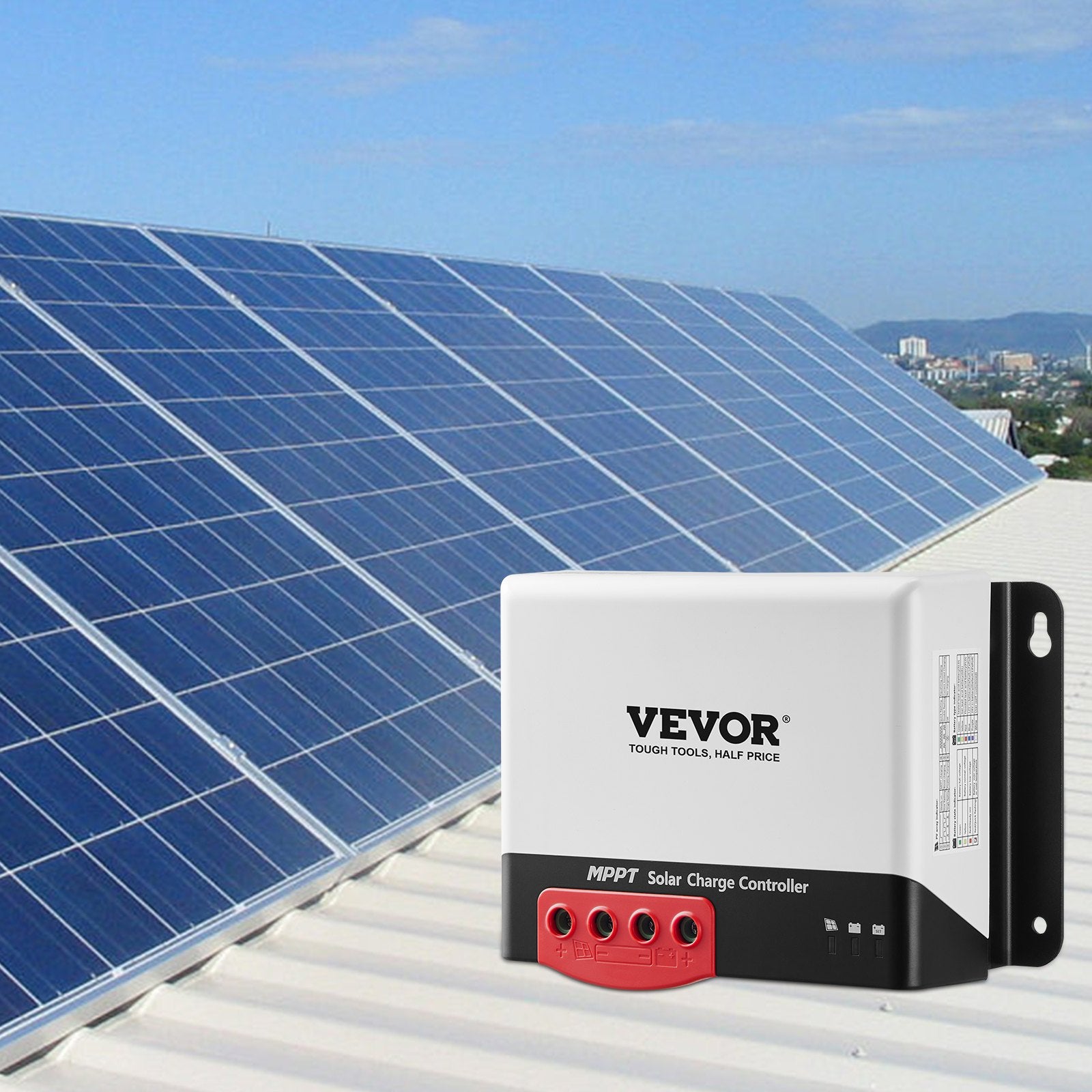 VEVOR 40A MPPT Solar Charge Controller, 12V/24V Auto DC input, Solar Panel Controller with Bluetooth module, 98% charge efficiency, suitable for AGM, Gel, Flooded and Lithium batteries