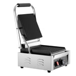 Komerciālais Panini grils 1800W, elektriskā sviestmaižu prese, nerūsējošais tērauds, temperatūras regulēšana, 22×23 cm plakana emaljas plate
