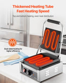 Komerciālais Panini grils 1800W, elektriskā sviestmaižu prese, nerūsējošais tērauds, temperatūras regulēšana, 22×23 cm plakana emaljas plate