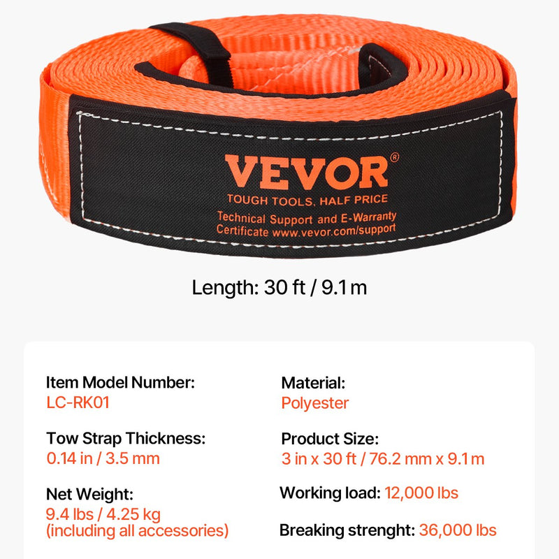 Autode pukseerimisköis/valjastus 16,3 t 9,1 m 76,2 mm raskete hädaolukordade lahendamiseks