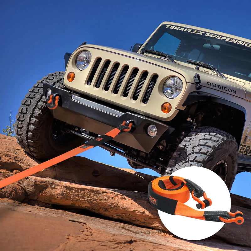 Vilkšanas siksnas komplekts 7,6 cm x 6,1 m, 16 329 kg, ar D-veida skavām un glabāšanas somu