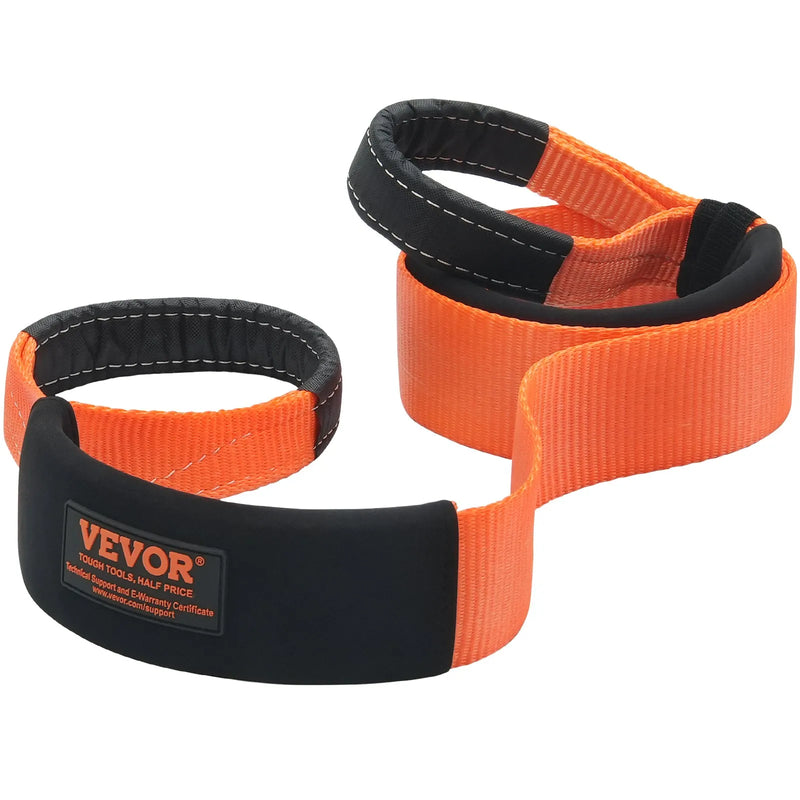 Auto vilkšanas troses/siksnas virve 7,6 cm × 2,4 m, pārrāvuma izturība 16,3 t, trīskārši pastiprinātas cilpas, koku aizsargs, vinčas pagarinājuma siksna, bezceļu vilkšanai un atgūšanai, izturīga ekstremālos laikapstākļos