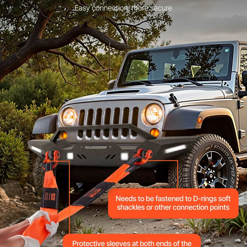 Automašīnas vilkšanas siksna 16 329 kg 2,44 m ārkārtas smagajiem darbiem