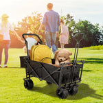 VEVOR saliekami transportēšanas ratiņi ar noņemamu jumtu, 600D oxford audums, ratiņi ar lieliem riteņiem un regulējamu rokturi, pārnēsājami salokāmi ratiņi pludmalei, dārzam un sporta aktivitātēm