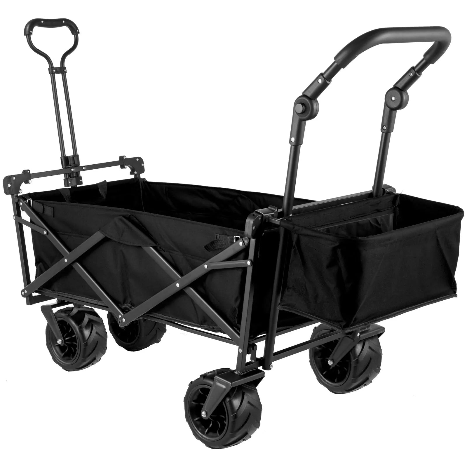 VEVOR saliekami transportēšanas ratiņi ar noņemamu jumtu, 600D oxford audums, ratiņi ar lieliem riteņiem un regulējamu rokturi, pārnēsājami salokāmi ratiņi pludmalei, dārzam un sporta aktivitātēm