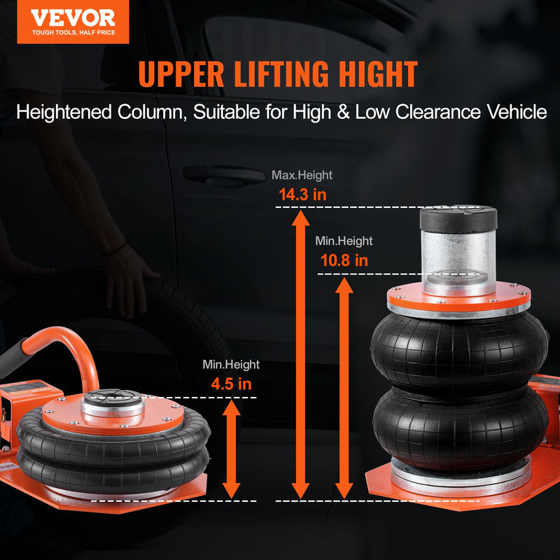 VEVOR pneumaatiline tõstuk, 3 tonni, tõstetud sambaga, sobib sõiduautodele