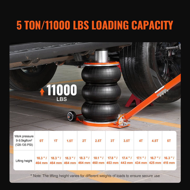 VEVOR pneumaatiline tõstuk, 5 tonni / 5000 kg, tõstetud sambaga, sobib sõiduautodele