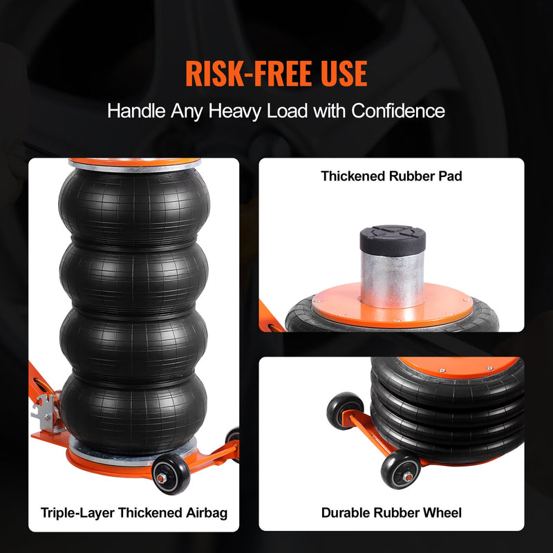 VEVOR pneimatiskais domkrats, 6 tonnas, ar paaugstinātu kolonnu, piemērots vieglajām automašīnām