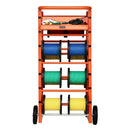 Vadu ruļļu statīvs ar 11 stieņiem — kabeļu turētājs rūpnieciskai un elektropreču tirdzniecības lietošanai