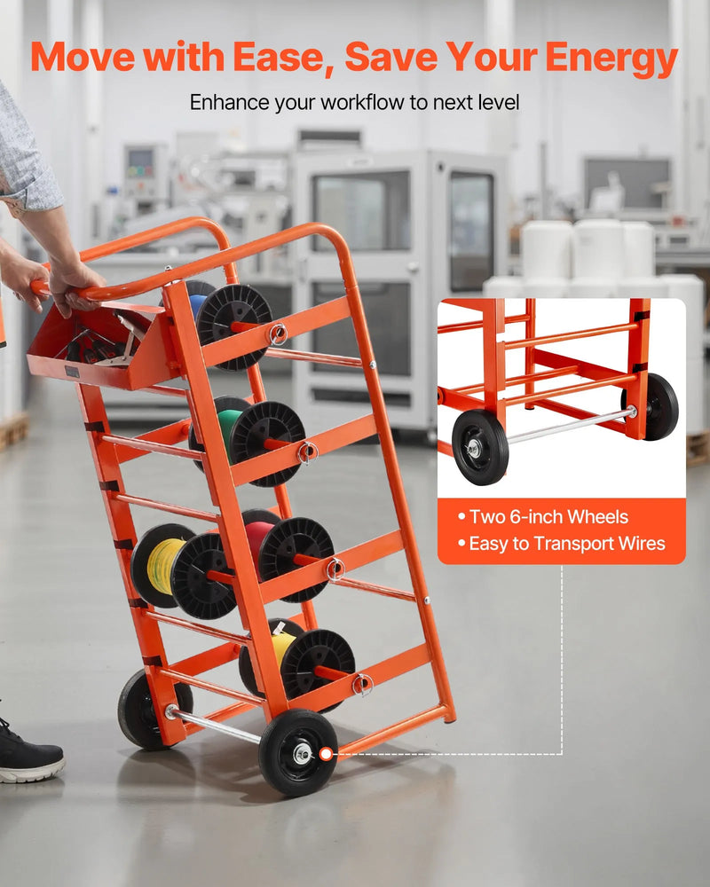 Vadu ruļļu statīvs ar 11 stieņiem — kabeļu turētājs rūpnieciskai un elektropreču tirdzniecības lietošanai