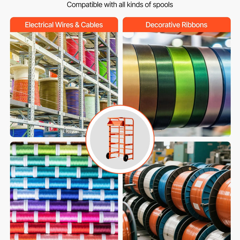 Vadu ruļļu statīvs ar 11 stieņiem — kabeļu turētājs rūpnieciskai un elektropreču tirdzniecības lietošanai