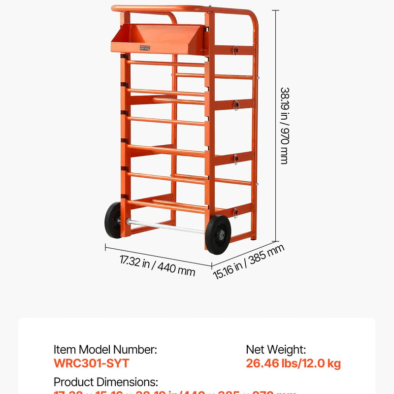 Vadu ruļļu statīvs ar 11 stieņiem — kabeļu turētājs rūpnieciskai un elektropreču tirdzniecības lietošanai