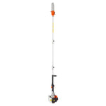 VEVOR benzīna teleskopiskais zaru zāģis ar 43 cm³ divtaktu dzinēju, 25,4 cm griešanas sliedi, rotējamu griešanas galvu un pagarinājumu no 2,1 līdz 3,6 m, jaudīgs bezvadu ķēdes zāģis koku apgriešanai un kopšanai