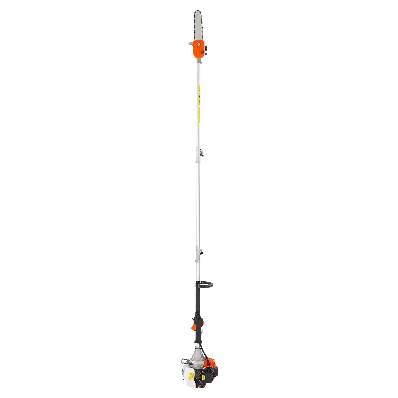 VEVOR benzīna teleskopiskais zaru zāģis ar 43 cm³ divtaktu dzinēju, 25,4 cm griešanas sliedi, rotējamu griešanas galvu un pagarinājumu no 2,1 līdz 3,6 m, jaudīgs bezvadu ķēdes zāģis koku apgriešanai un kopšanai