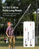 VEVOR benzīna teleskopiskais zaru zāģis ar 33 cm³ divtaktu dzinēju, 20,3 cm griešanas sliedi, 850 ml degvielas tvertni un pagarinājumu no 2,08 līdz 3,58 m, jaudīgs bezvadu ķēdes zāģis koku apgriešanai un kopšanai