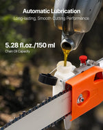 VEVOR benzīna teleskopiskais zaru zāģis ar 43 cm³ divtaktu dzinēju, 30,5 cm griešanas sliedi, rotējamu griešanas galvu un pagarinājumu no 2,16 līdz 3,66 m, jaudīgs bezvadu ķēdes zāģis koku apgriešanai un kopšanai