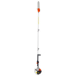 VEVOR benzīna teleskopiskais zaru zāģis ar 43 cm³ divtaktu dzinēju, 30,5 cm griešanas sliedi, rotējamu griešanas galvu un pagarinājumu no 2,16 līdz 3,66 m, jaudīgs bezvadu ķēdes zāģis koku apgriešanai un kopšanai