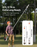 VEVOR benzīna teleskopiskais zaru zāģis ar 25 cm³ divtaktu dzinēju, 20,3 cm griešanas sliedi, 650 ml degvielas tvertni un pagarinājumu no 2 līdz 2,74 m, jaudīgs bezvadu ķēdes zāģis koku apgriešanai un kopšanai