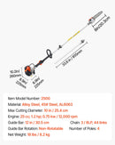 VEVOR benzīna teleskopiskais zaru zāģis ar 25 cm³ divtaktu dzinēju, 20,3 cm griešanas sliedi, 650 ml degvielas tvertni un pagarinājumu no 2 līdz 2,74 m, jaudīgs bezvadu ķēdes zāģis koku apgriešanai un kopšanai