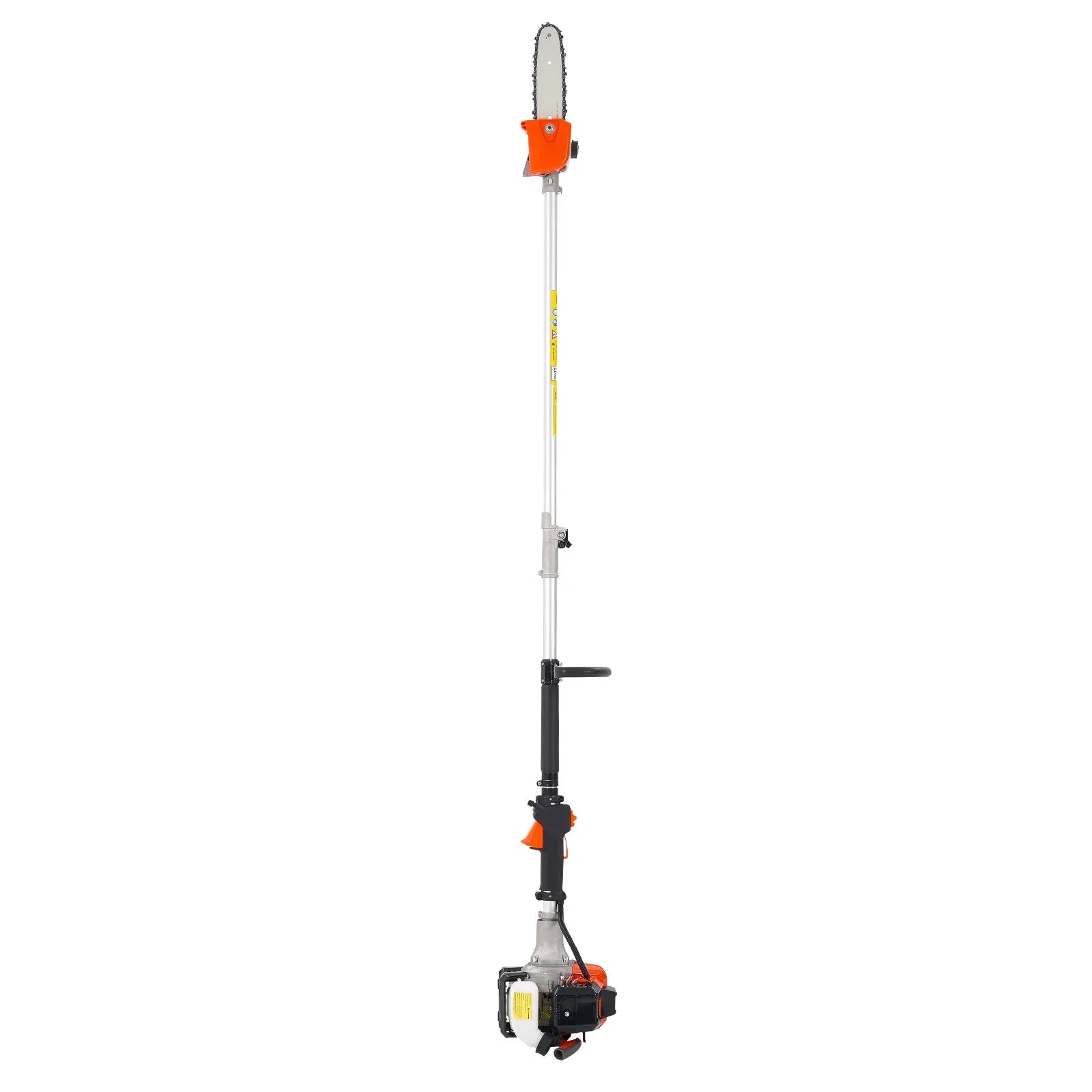 VEVOR benzīna teleskopiskais zaru zāģis ar 25 cm³ divtaktu dzinēju, 20,3 cm griešanas sliedi, 650 ml degvielas tvertni un pagarinājumu no 2 līdz 2,74 m, jaudīgs bezvadu ķēdes zāģis koku apgriešanai un kopšanai