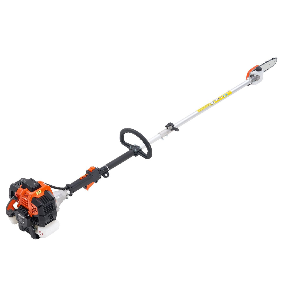 VEVOR benzīna teleskopiskais zaru zāģis ar 33 cm³ divtaktu dzinēju, 20,3 cm griešanas sliedi, 850 ml degvielas tvertni un pagarinājumu no 2 līdz 3,5 m, jaudīgs bezvadu ķēdes zāģis koku apgriešanai un kopšanai