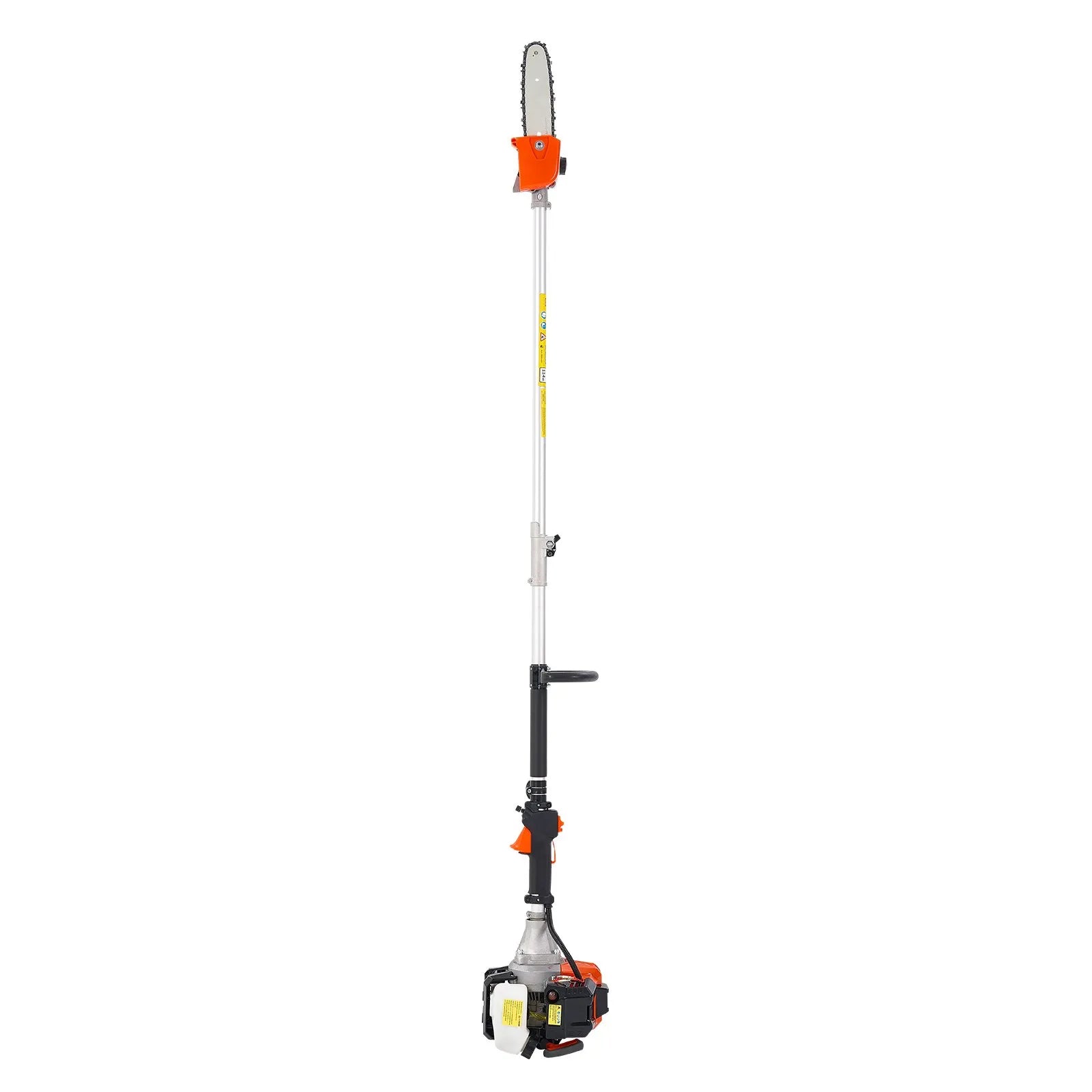 VEVOR benzīna teleskopiskais zaru zāģis ar 33 cm³ divtaktu dzinēju, 20,3 cm griešanas sliedi, 850 ml degvielas tvertni un pagarinājumu no 2 līdz 3,5 m, jaudīgs bezvadu ķēdes zāģis koku apgriešanai un kopšanai