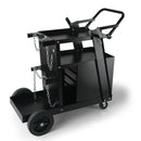 VEVOR Welding Cart, 2 Layers, 4 Drawers, 120 kg Load Capacity, 360° Rotating Castors, Gas Cylinder Safety Chains