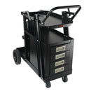 VEVOR Welding Cart, 2 Layers, 4 Drawers, 120 kg Load Capacity, 360° Rotating Castors, Gas Cylinder Safety Chains