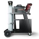 VEVOR Welding Cart, 2 Layers, 4 Drawers, 120 kg Load Capacity, 360° Rotating Castors, Gas Cylinder Safety Chains