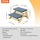 VEVOR 2-in-1 salokāmās koka suņu kāpnes/pakāpieni ar 2 pakāpieniem līdz 50 kg