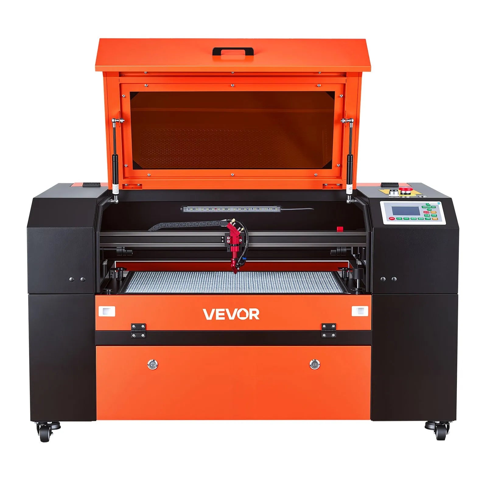 VEVOR 60 W CO₂ lāzera gravēšanas un griešanas iekārta, darba laukums 600 × 400 mm, ar 4 virzienu gaisa asistenci, savietojama ar LightBurn, CorelDRAW un RDWorks, piemērota kokam, akrilam un stiklam