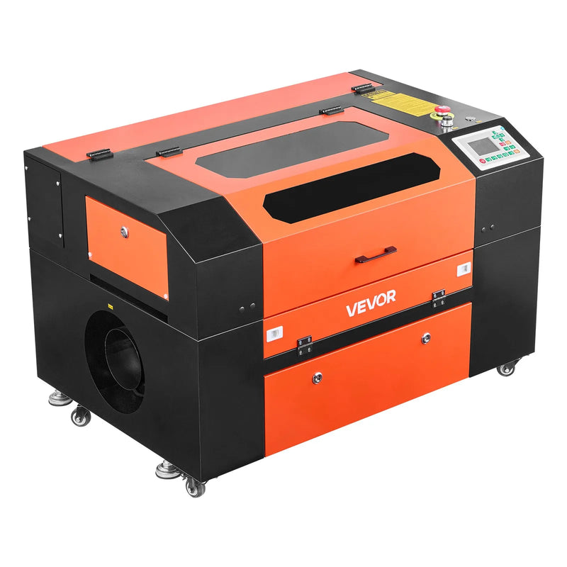 VEVOR 50 W CO₂ lāzera gravēšanas un griešanas iekārta, darba laukums 500 × 300 mm, ar 4 virzienu gaisa asistenci, savietojama ar LightBurn, CorelDRAW un RDWorks, piemērota kokam, akrilam un stiklam