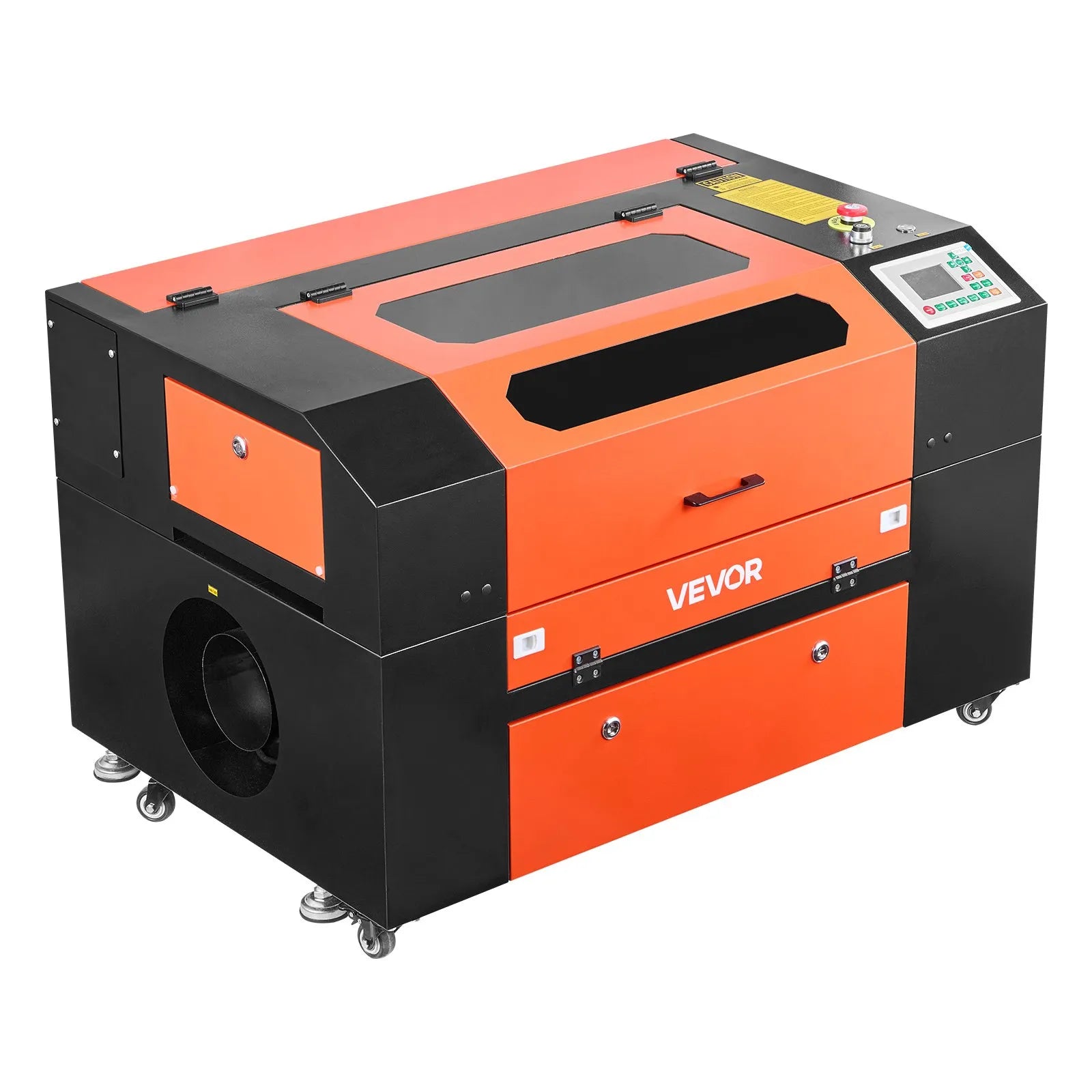 VEVOR 50 W CO₂ lāzera gravēšanas un griešanas iekārta, darba laukums 500 × 300 mm, ar 4 virzienu gaisa asistenci, savietojama ar LightBurn, CorelDRAW un RDWorks, piemērota kokam, akrilam un stiklam