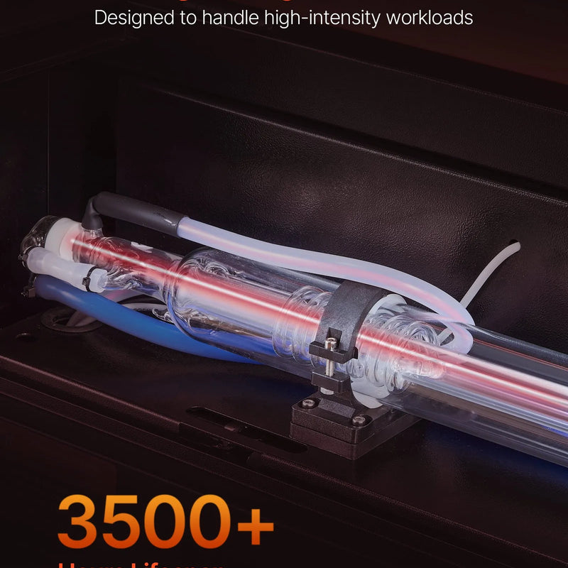 VEVOR 50 W CO₂ lāzera gravēšanas un griešanas iekārta, darba laukums 500 × 300 mm, ar 4 virzienu gaisa asistenci, savietojama ar LightBurn, CorelDRAW un RDWorks, piemērota kokam, akrilam un stiklam