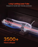 VEVOR 50 W CO₂ lāzera gravēšanas un griešanas iekārta, darba laukums 500 × 300 mm, ar 4 virzienu gaisa asistenci, savietojama ar LightBurn, CorelDRAW un RDWorks, piemērota kokam, akrilam un stiklam