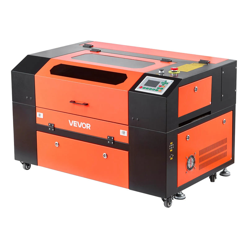 VEVOR 50 W CO₂ lāzera gravēšanas un griešanas iekārta, darba laukums 500 × 300 mm, ar 4 virzienu gaisa asistenci, savietojama ar LightBurn, CorelDRAW un RDWorks, piemērota kokam, akrilam un stiklam