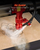 VEVOR 45 W galda CO₂ lāzera gravēšanas un griešanas iekārta, darba laukums 300 × 200 mm, ar rotācijas asi un gaisa padevi, saderīga ar LightBurn, CorelDRAW un GRBL, kokam, akrilam un stiklam