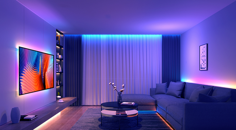 13W 24V 60 LED SMD5050 Lentes komplekts 5m ar 1 Wi-Fi un Bluetooth kontrolieri,  Magic Home Pro, IP20, V-TAC, RGB krāsains