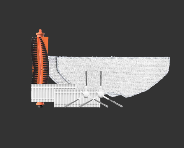 Комплект запчастей Ezviz RE4 и RE5. Включает Средняя щетка x 1, боковая щетка x 2, фильтры x 2, ткань для швабры x 2