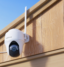 4G Revolving Solar 4K Ultra HD (8 MP) 355° CCTV-kamera med GSM SIM-kortalternativ, person- och fordonsdetektering, mörkerseende, time-lapse-funktion, 2-vägs ljud, mikrofon, solpanel ingår ej.