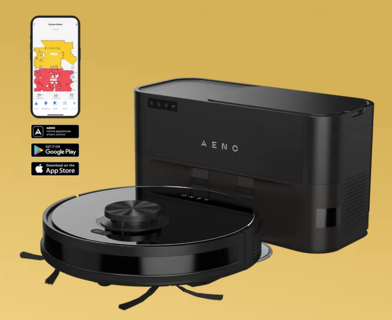 AENO RC5S Робот-пылесос, влажная и сухая уборка. Мощность 4000PA. До 120 мин. Черный