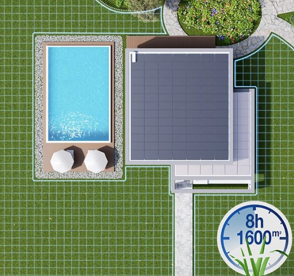 !Ecovacs GOAT A1600RTK zāles pļaušanas robots Bez ierobežojošo vadu, piemērots 1600m2 400m2/h, RTK+3D-ToF+Camera, ar 2 asmeņu blokiem (orbex)