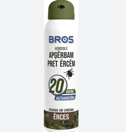Bros aerosols pret ērcēm 90ml, NEW Izc.PL