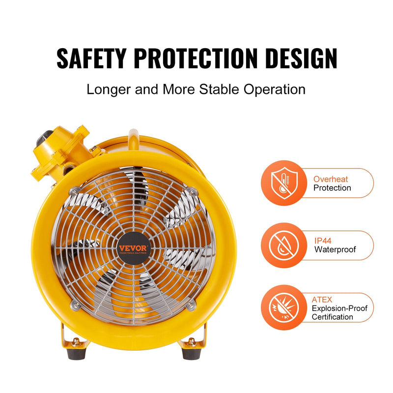 VEVOR 406.4mm Izplūdes Ventilators Pūtejs ar 5m Strāvas Vadu - Pārnēsājams Industrijas Ventilators