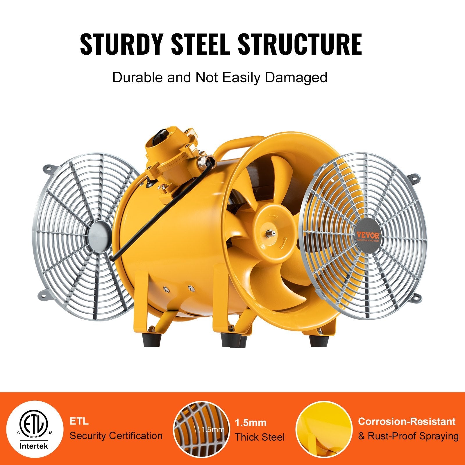 VEVOR 304.8mm Izplūdes Ventilators Pūtejs Pārnēsājams ar 3m Strāvas Vadu - Industrijas Ventilators