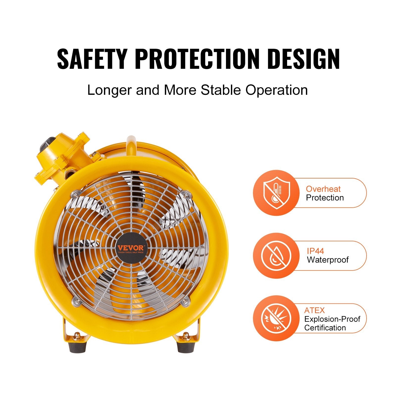 VEVOR 304.8mm Izplūdes Ventilators Pūtejs Pārnēsājams ar 3m Strāvas Vadu - Industrijas Ventilators