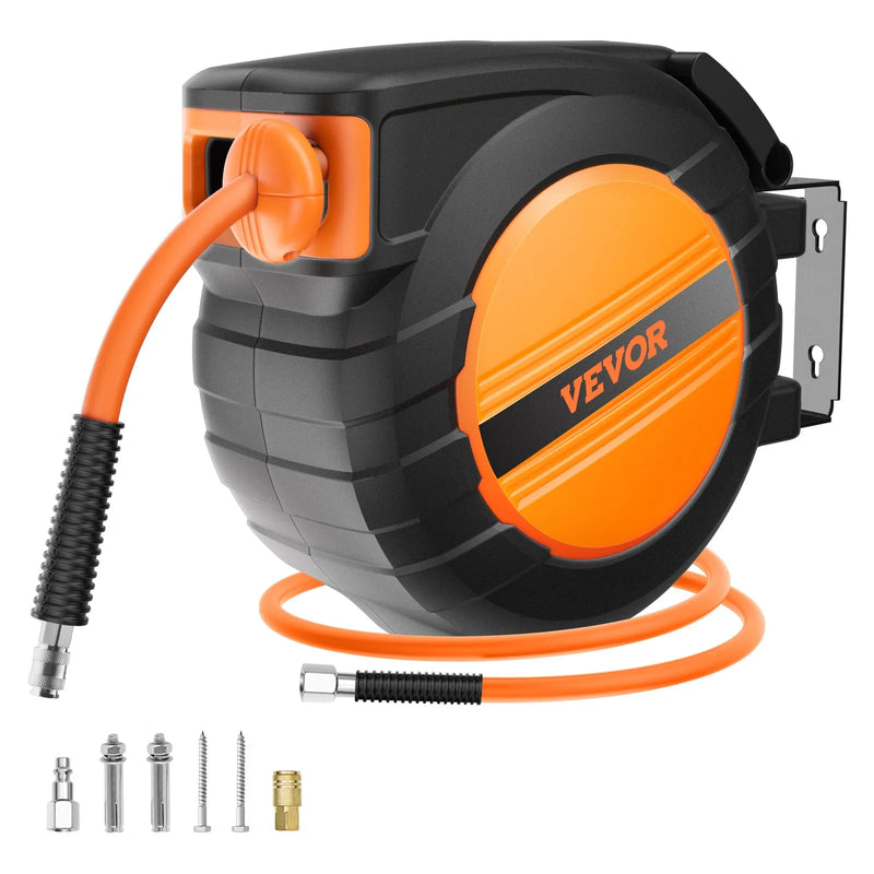 Gaisa šļūtenes spole, ievelkama, 9,53 mm, 15 m, hibrīda, ar korpusu, 20 bar / 300 PSI