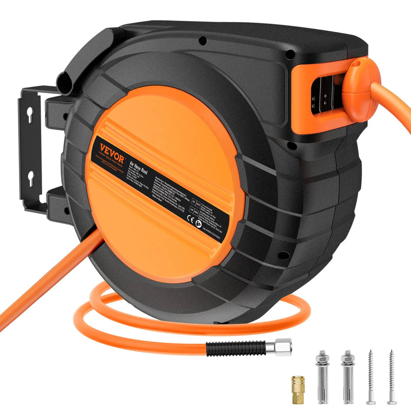 Gaisa šļūtenes spole, ievelkama, 9,53 mm, 15 m, hibrīda, ar korpusu, 20 bar / 300 PSI