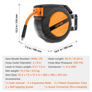 Gaisa šļūtenes spole, ievelkama, 9,53 mm, 15 m, hibrīda, ar korpusu, 20 bar / 300 PSI