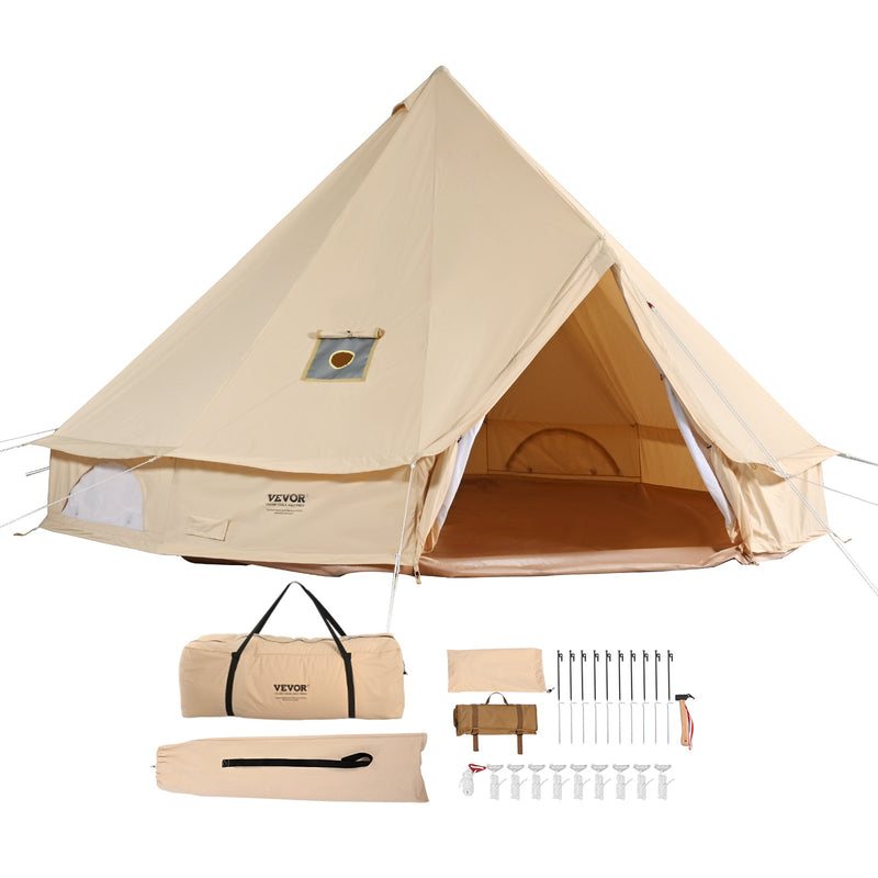 VEVOR Canvas Bell Tent, 4 Season 3 m Jurt Tent koos pliidipordiga, hingav, kuni 4 inimest, pere telkimine, väljas jahti ja pidusid